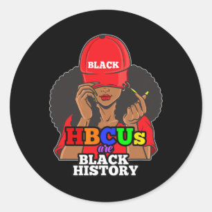 Pegatina Redonda Los Hbcus Son Mes De Historia Negra Mujer Negra Af