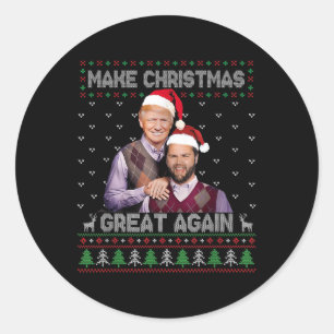 Pegatina Redonda Los Hermanos Camisas Trump hacen que los Navidades