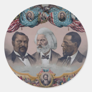 Pegatina Redonda "Los héroes de la raza coloreada "