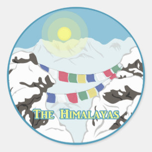 Pegatina Redonda Los Himalayas