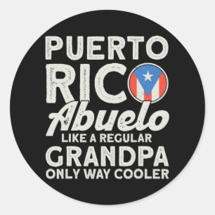 Pegatina Redonda Los hombres de Puerto Rico Abuelo como un abuelo n