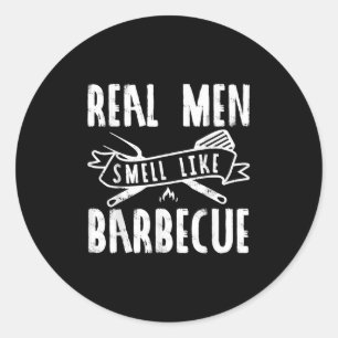 Pegatina Redonda Los Hombres De Verdad Funny Huelen Como La Barrera