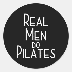 Pegatina Redonda Los hombres de verdad hacen Pilates