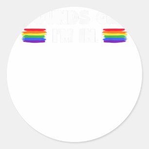 Pegatina Redonda Los hombres parecen gay en el que estoy