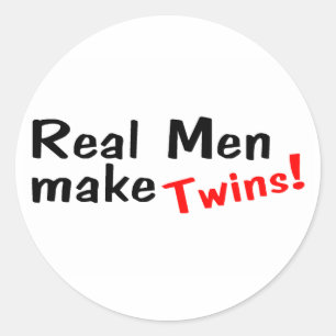 Pegatina Redonda Los hombres reales hacen a gemelos