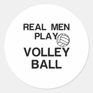 PEGATINA REDONDA LOS HOMBRES REALES JUEGAN VOLEIBOL