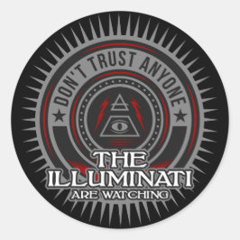 Pegatina Redonda Los Illuminati están viendo que no confían en nadi