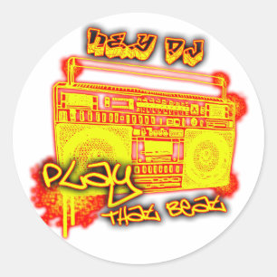 Pegatina Redonda los individuos de los chicas golpean música urban