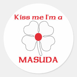 Pegatina Redonda Los japoneses personalizados me besan que soy