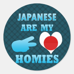 Pegatina Redonda Los japoneses son mis homólogos