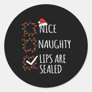 Pegatina Redonda Los labios bonitos son Navidades sellados de la li