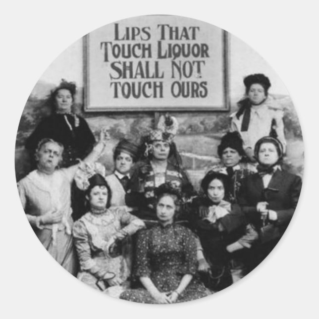 Pegatina Redonda Los Labios Que Tocen El Liquor No Tocarán Los Nues (Anverso)