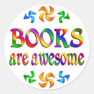 Pegatina Redonda Los libros son impresionantes