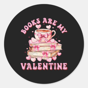 Pegatina Redonda Los Libros Son Mi Valentina Profesora Niños Retro