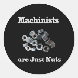 Pegatina Redonda Los maquinistas son simplemente locos