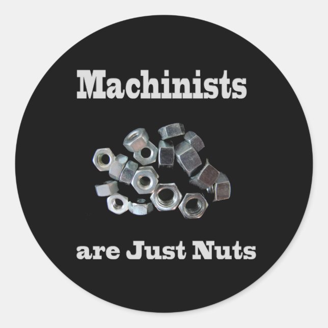 Pegatina Redonda Los maquinistas son simplemente locos (Anverso)