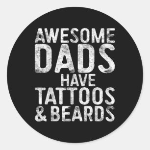 Pegatina Redonda Los Maravillosos Dads Tienen Tatuajes Y El Día De