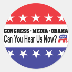 Pegatina Redonda ¿Los medios Obama del congreso pueden usted ahora