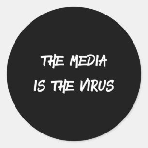 Pegatina Redonda Los medios son el virus
