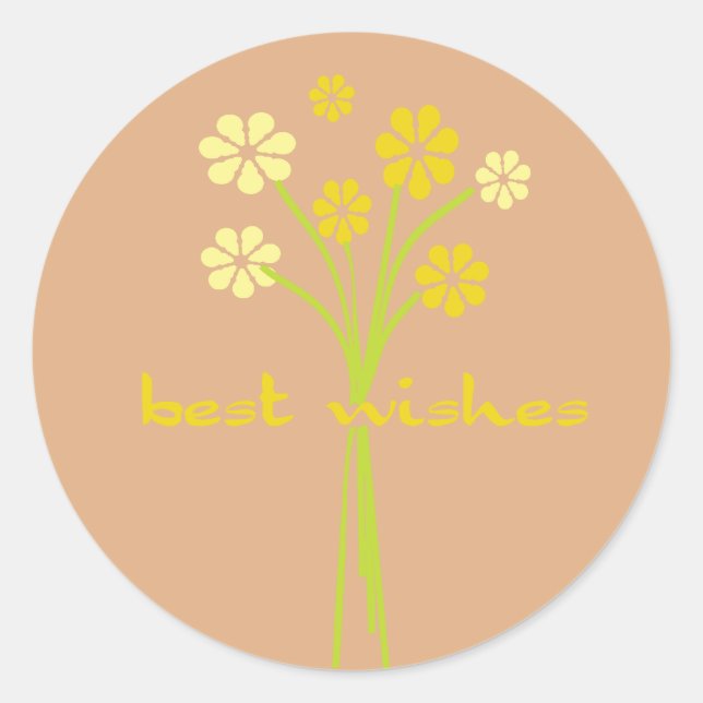 Pegatina Redonda Los mejores deseos (Anverso)