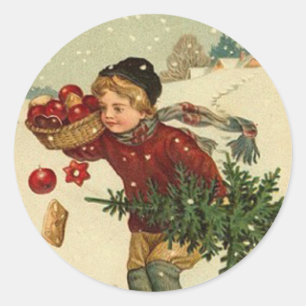 Pegatina Redonda Los mejores deseos de los navidades