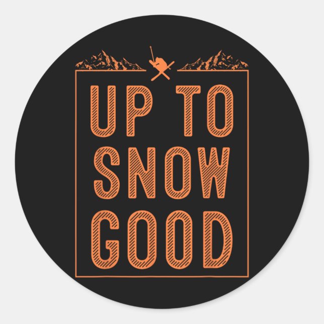 Pegatina Redonda Los mejores esquiadores de snowboard en bicicleta  (Anverso)