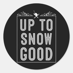 Pegatina Redonda Los mejores esquiadores de snowboard en bicicleta 