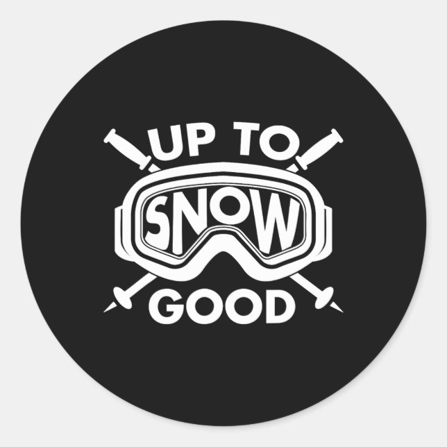 Pegatina Redonda Los mejores esquiadores de snowboard en bicicleta  (Anverso)