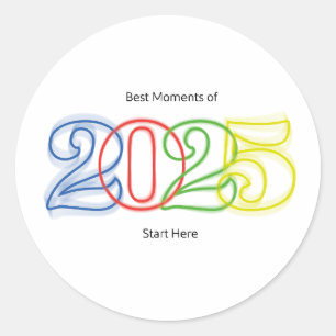 Pegatina Redonda Los mejores momentos de 2025 empiezan aquí
