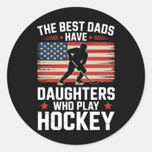 Pegatina Redonda Los mejores padres tienen hijas que juegan hockey,