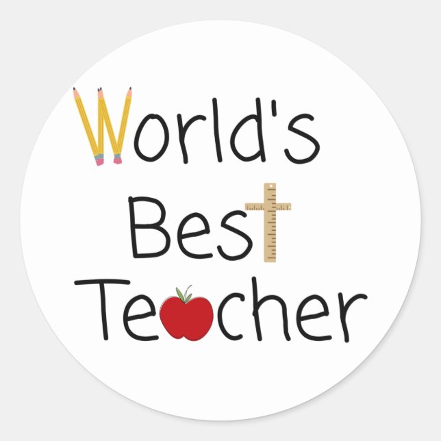 Pegatina Redonda Los mejores suministros escolares de Guay para pro (Anverso)