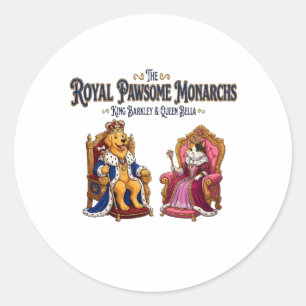 Pegatina Redonda Los Monarcas Reales Pawsome