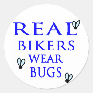 Pegatina Redonda Los motociclistas de verdad usan bugs