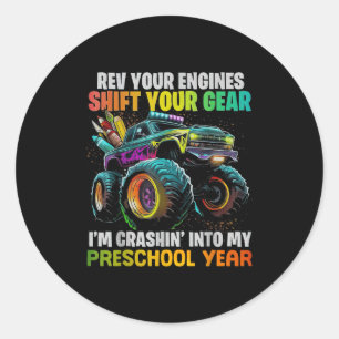 Pegatina Redonda Los Motores Rev Mueven Su Gear Im Crashin En Mi Pr