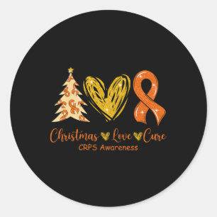 Pegatina Redonda Los navidades aman la conciencia sobre la Cure Nar