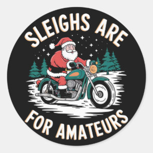 Pegatina Redonda Los Navidades Amateurs Motocicleta Biker