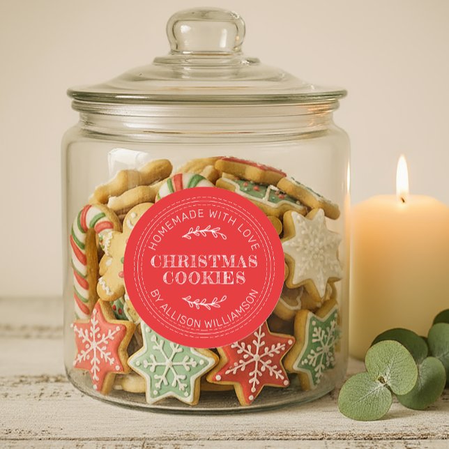 Pegatina Redonda Los Navidades caseros rusos se retocan de rojo (Subido por el creador)