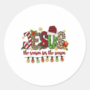 Pegatina Redonda Los Navidades Cristianos Retro Son La Razón De La