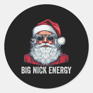 Pegatina Redonda Los Navidades de Big Nick Energy de Santa