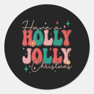 Pegatina Redonda Los Navidades Divertidos Tienen Navidades Holly Jo