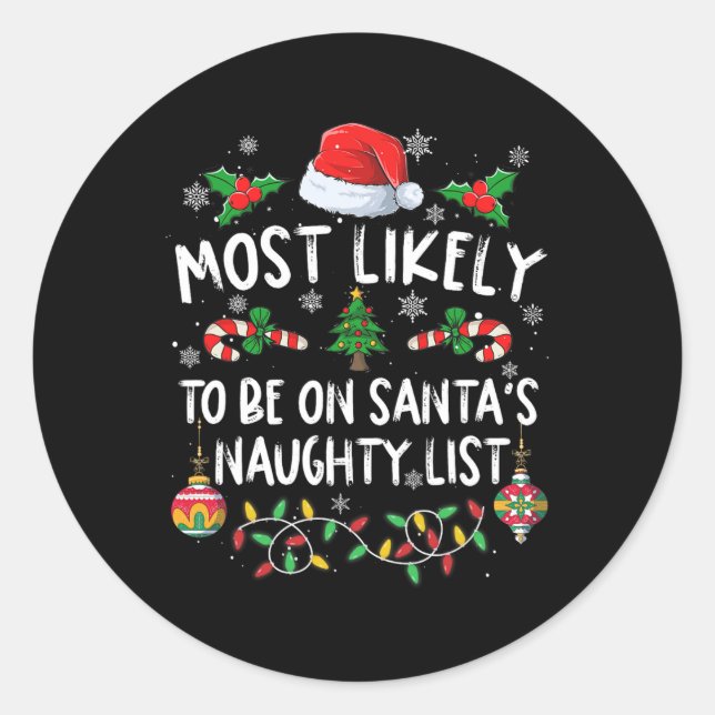 Pegatina Redonda Los Navidades familiares más propensos a estar en  (Anverso)