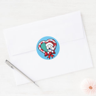 Pegatina Redonda Los Navidades kiniArt Westie aman