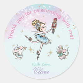 Pegatina Redonda Los Navidades Nutcracker cumpleaños Gracias Por Fa