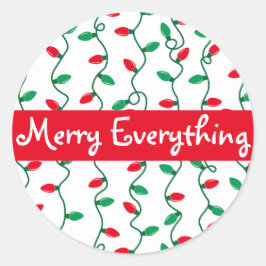 Pegatina Redonda Los Navidades rojos y verdes iluminan todo