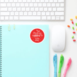 Pegatina Redonda Los navidades sólo pueden ver tipografía blanco ro