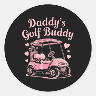 Pegatina Redonda Los niños de papi de golf Golfer Dad Chicas