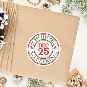 Pegatina Redonda Los Niños No Abren Hasta Que Los Navidades No Busc