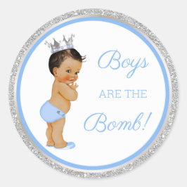 Pegatina Redonda ¡Los niños son la bomba! Regalo de baño Etc Azul P