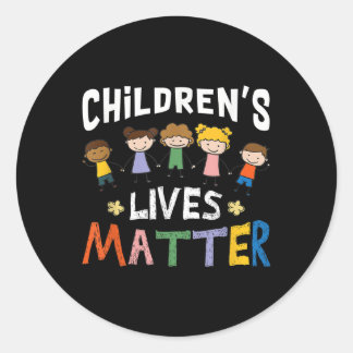 Pegatina Redonda Los niños viven la conciencia sobre el tráfico