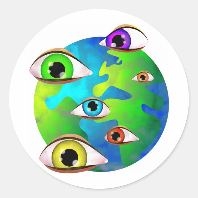 Pegatina Redonda los ojos del señor (Anverso)